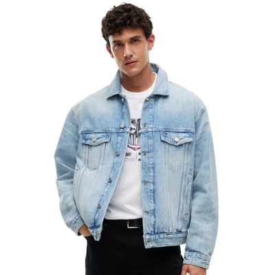 Cadillac F1 Team Tommy Hilfiger Unisex Austin Grand Prix Full-Button Denim Jacket - Light Blue