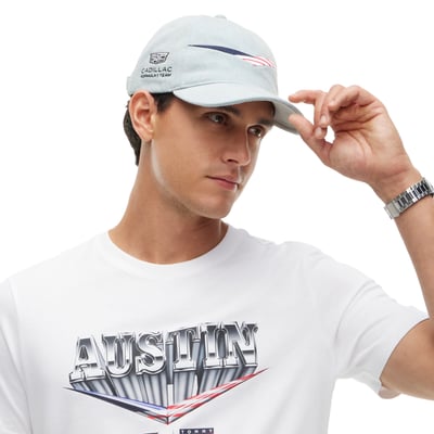 Cadillac F1 Team Tommy Hilfiger Unisex Austin Grand Prix Special Adjustable Hat - Silver