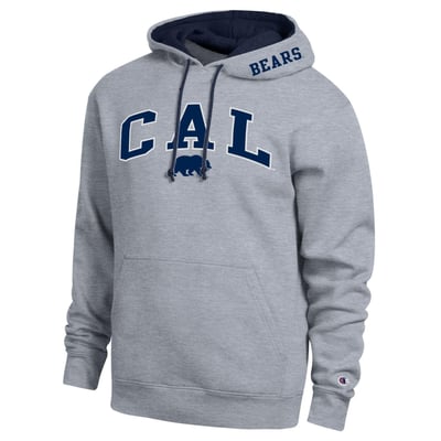  Cal Bears Champion Arch Tackle Twill Hoodie - Heather Gray