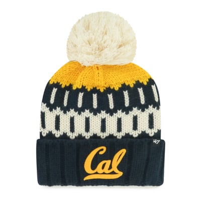 Cal Bears '47 Unisex Seasonal Chainstitch Knit Hat with Pom - Navy