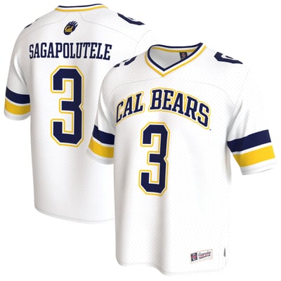 Jaron-Keawe Sagapolutele Cal Bears GameDay Greats Unisex NIL Lightweight Football Player Jersey - White