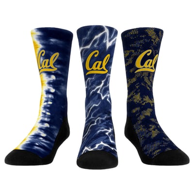 Cal Bears Rock Em Unisex Three-Piece Team Tones Crew Socks Set