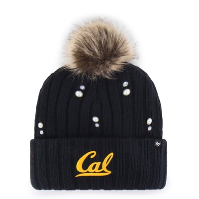 Cal Bears '47 Women's Pearl Fur Knit Hat with Pom - Navy