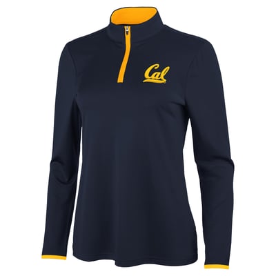 Cal Bears Antigua Women's Brink Quarter-Zip Pullover - Navy/Gold