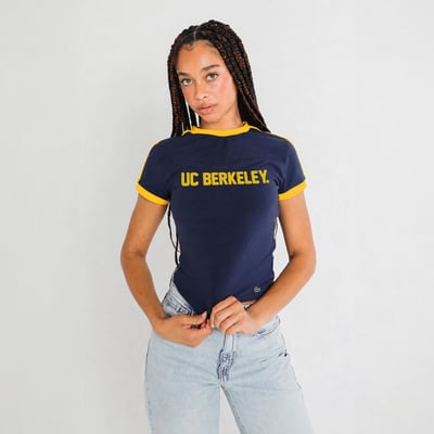 Cal Bears Hype and Vice Women's Cropped Goalie Baby T-Shirt - Navy