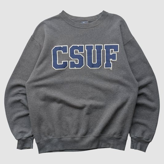 Cal State Fullerton Titans 2000s Pullover Sweatshirt - Dark Heather Gray - M by Fanatics Real Vintage