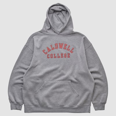 Caldwell College Jansport 2000s Hooded Pullover Sweatshirt - Heather Gray - L by Fanatics Real Vintage