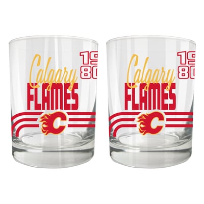 Calgary Flames Two-Piece 12oz. Heritage Rocks Glass Set