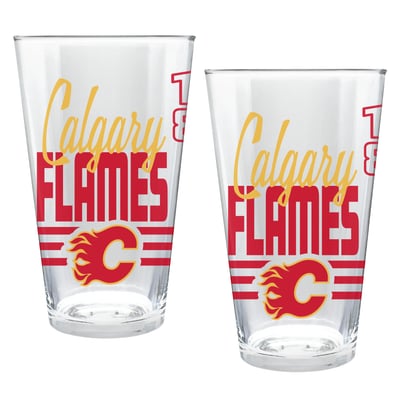 Calgary Flames Two-Piece 16oz. Heritage Pint Glass Set
