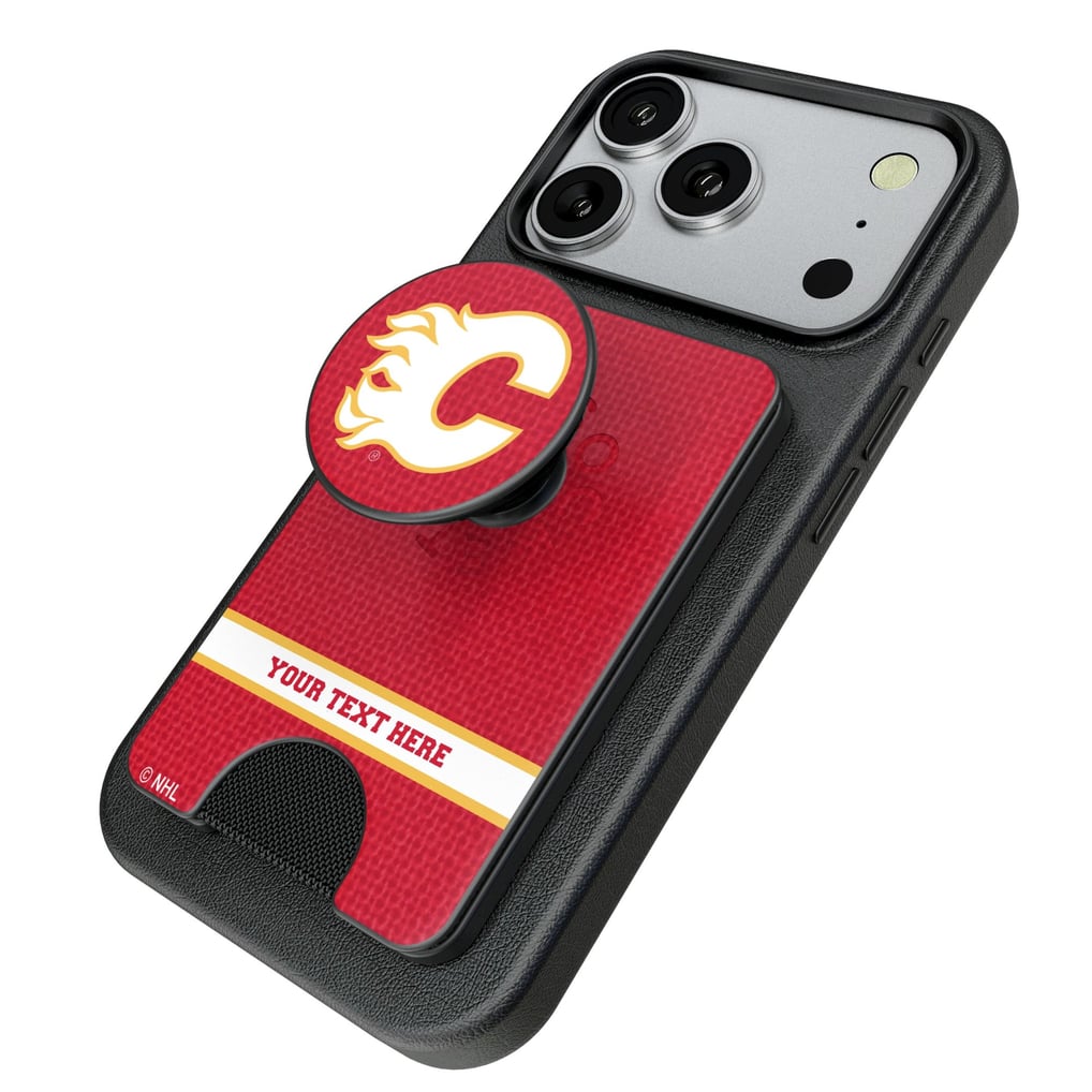 Calgary Flames Keyscaper Personalized Solid PopSockets Magnetic Wallet