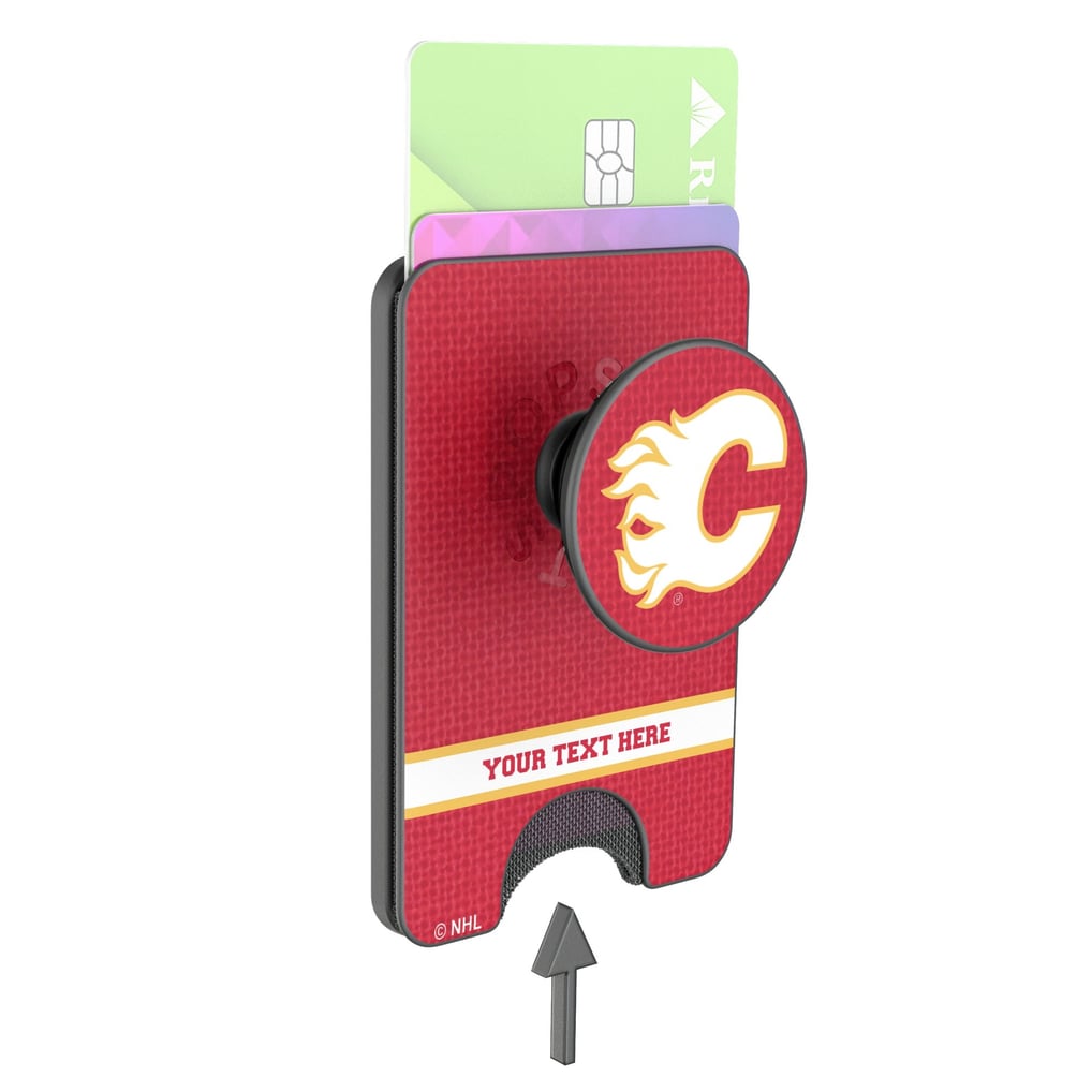 Calgary Flames Keyscaper Personalized Solid PopSockets Magnetic Wallet