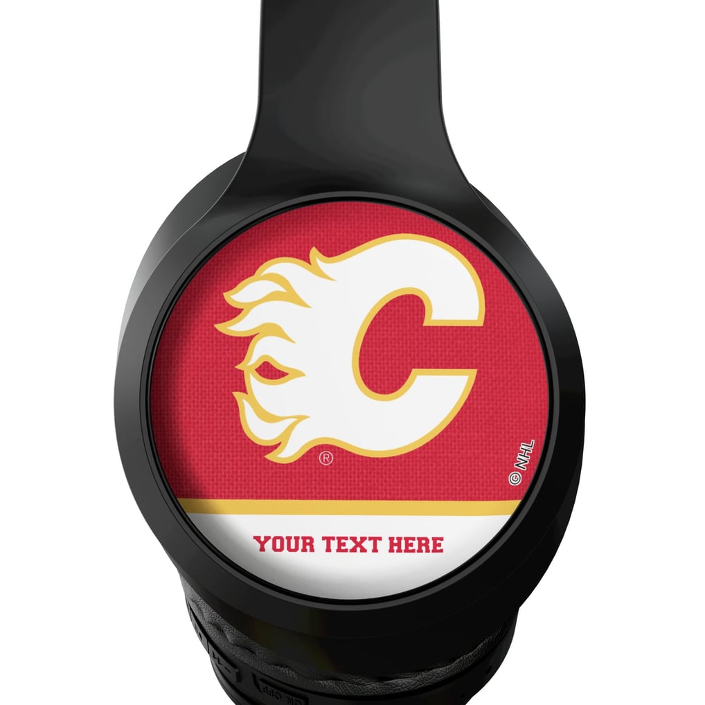 Calgary Flames Keyscaper Personalized Solid Wireless Bluetooth Headphones With Case