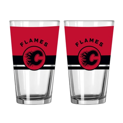 Calgary Flames Logo Brands Two-Piece 16oz. Horizon Pint Glass Set