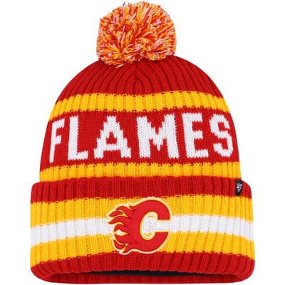 Calgary Flames '47 Bering Cuffed Knit Hat with Pom - Red