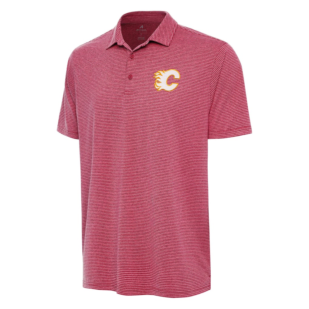  Calgary Flames Antigua Scheme Polo - Heather Red