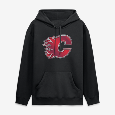 Calgary Flames  Metallic Mascot Hoodie - Black