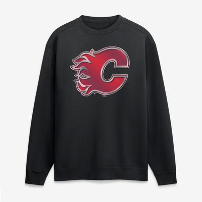 Calgary Flames  Metallic Mascot Sweatshirt - Black