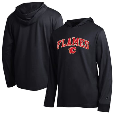 Calgary Flames Champion All-Star Lightweight Hooded Long Sleeve T-Shirt - Black