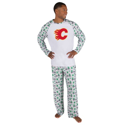 Calgary Flames Concepts Sport Frostbite Holiday Pajama Set - White
