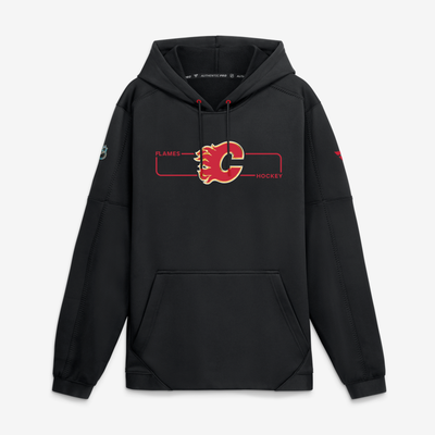 Calgary Flames Fanatics Authentic Pro Rink Fleece Pullover Hoodie - Black