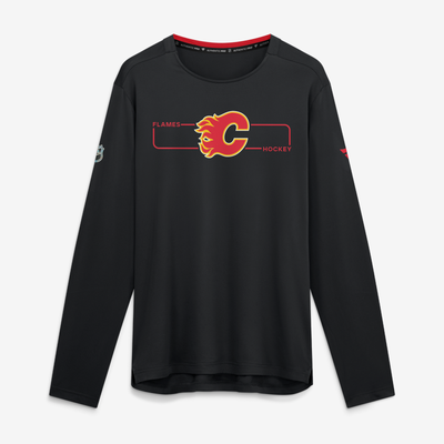 Calgary Flames Fanatics Authentic Pro Rink Tech Long Sleeve T-Shirt - Black