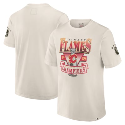  Calgary Flames Fanatics Decades Collection Timeless T-Shirt - Cream