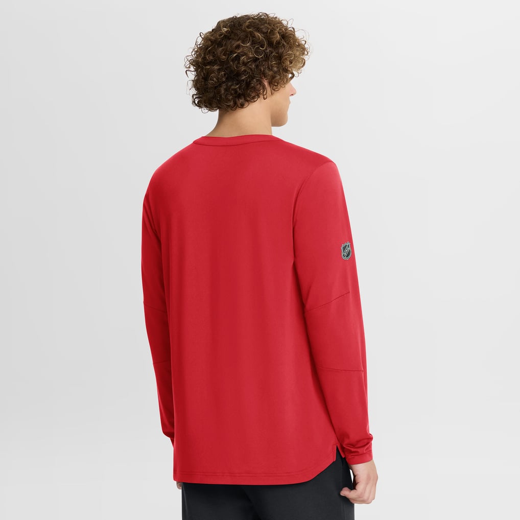 Calgary Flames Fanatics Authentic Pro Rink Tech Long Sleeve T-Shirt - Red