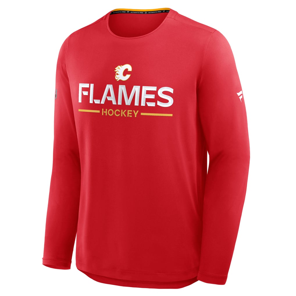 Calgary Flames Fanatics Authentic Pro Rink Tech Long Sleeve T-Shirt - Red
