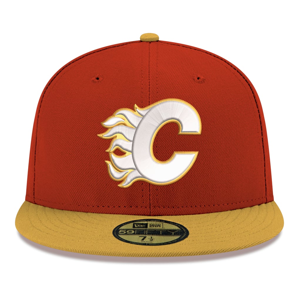  Calgary Flames New Era Core Logo Two-Tone 59FIFTY Fitted Hat - Red