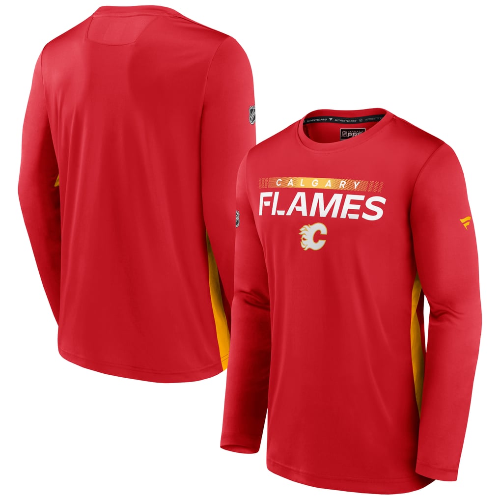 Calgary Flames Fanatics Authentic Pro Rink Performance Long Sleeve T-Shirt - Red