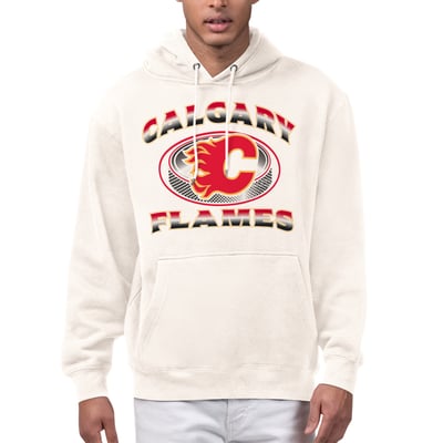  Calgary Flames Starter Face Off Fleece Hoodie - Cream