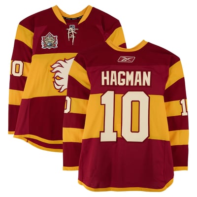 Niklas Hagman Calgary Flames Fanatics Authentic Practice-Used #10 Yellow Jersey vs. Montreal Canadiens on February 20, 2011 