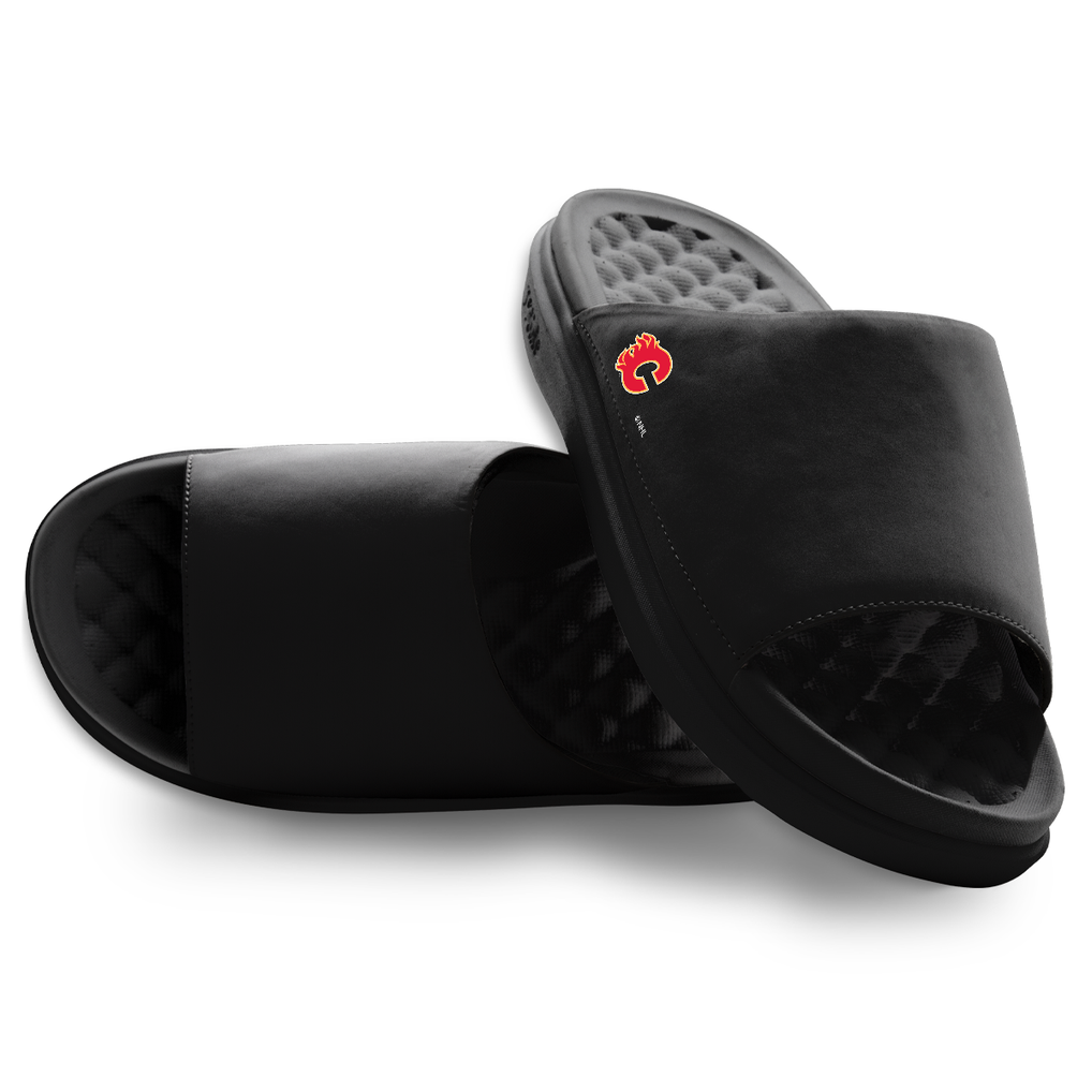 Calgary Flames ISlide Unisex Minimalistic Motive Slide Sandals - Black