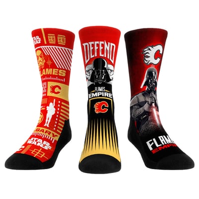  Calgary Flames Rock Em Unisex Star Wars Three-Pack Crew Socks Set - Red