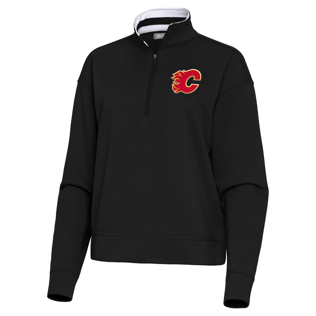 Calgary Flames Antigua Women's Goddess Half-Zip Pullover - Black