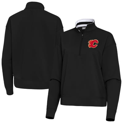 Calgary Flames Antigua Women's Goddess Half-Zip Pullover - Black
