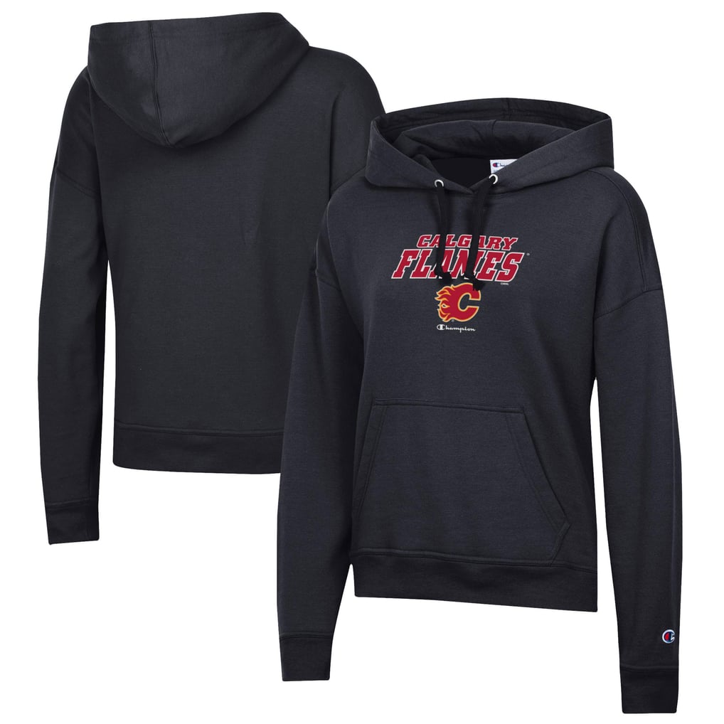 Calgary Flames Champion Women's Powerblend Fleece Pullover Hoodie - Black