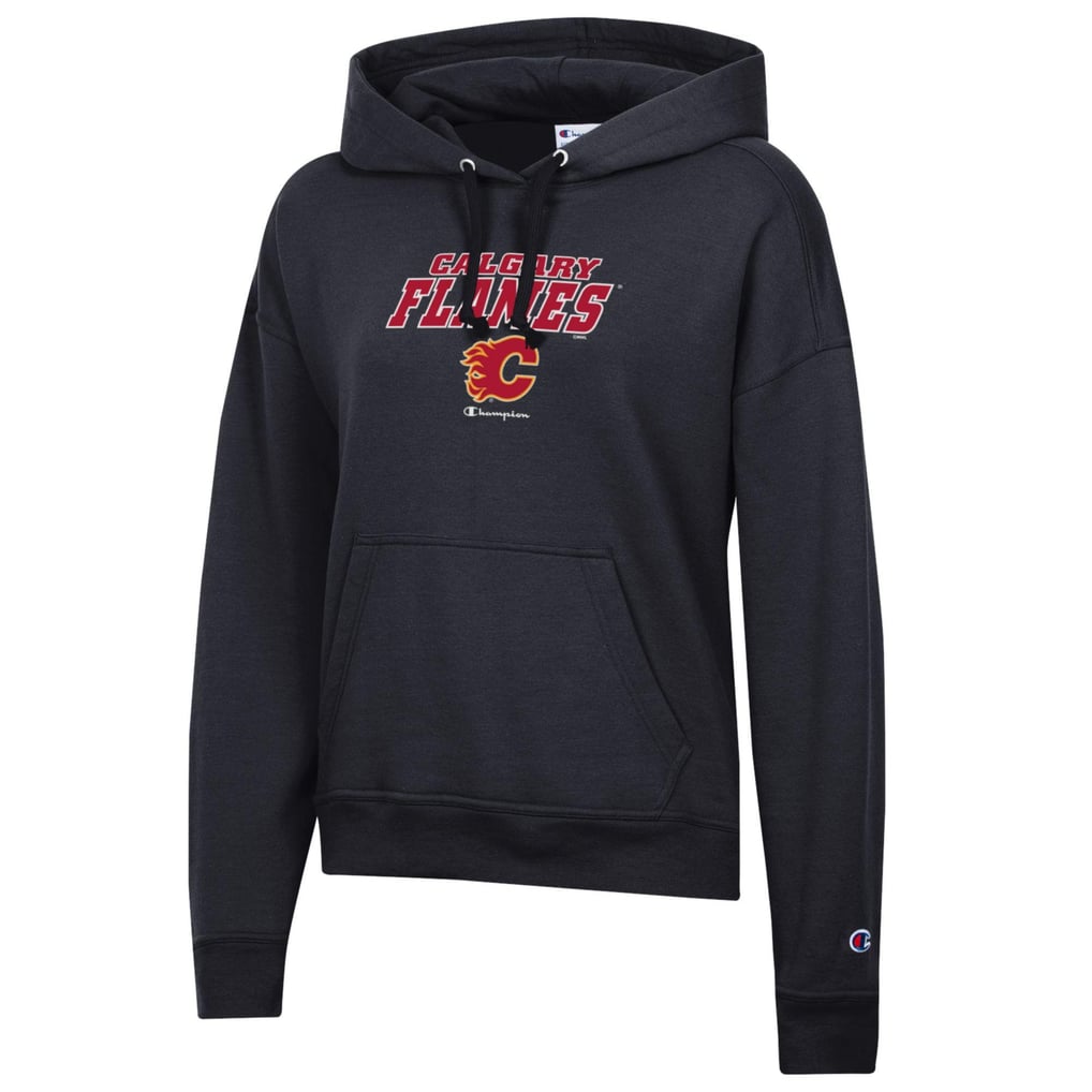 Calgary Flames Champion Women's Powerblend Fleece Pullover Hoodie - Black