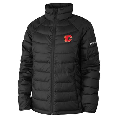  Calgary Flames Columbia Women's Omni-Heat Powder Lite II Raglan Full-Zip Jacket - Black