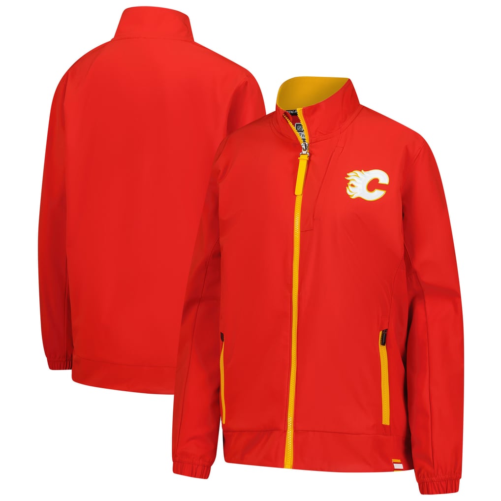 Calgary Flames Fanatics Women's Authentic Pro Rink Coaches Full-Zip Jacket - Red