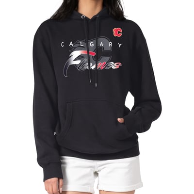 Calgary Flames G-III 4Her by Carl Banks Shadow Logo Fleece Pullover Hoodie - Black