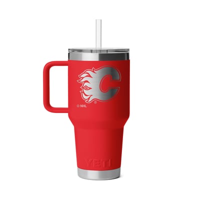 Calgary Flames YETI 35oz. Rambler 2.0 Straw Mug