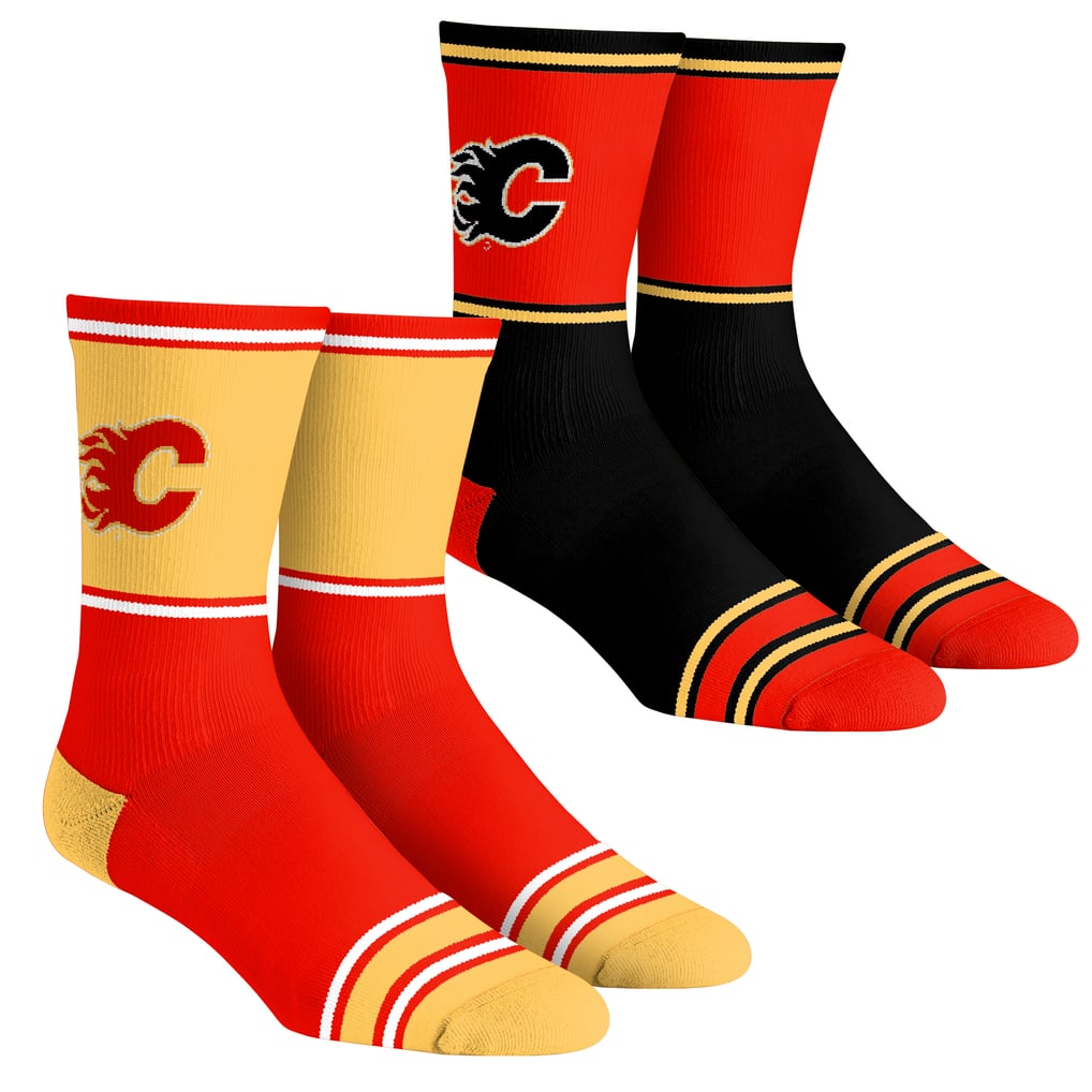  Calgary Flames Rock Em Socks Youth 2-Pack Color Block Crew Socks Set