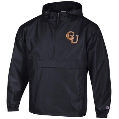 Campbell Fighting Camels Champion Packable Half-Zip Hooded Jacket - Black
