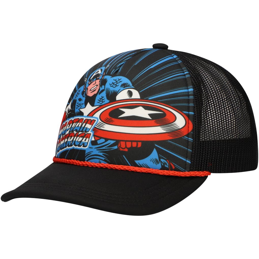 Captain America Youth Foam Trucker Adjustable Hat - Black