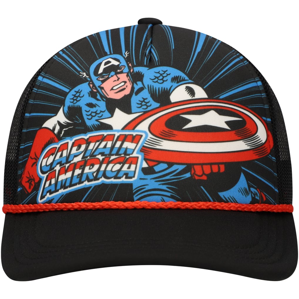 Captain America Youth Foam Trucker Adjustable Hat - Black