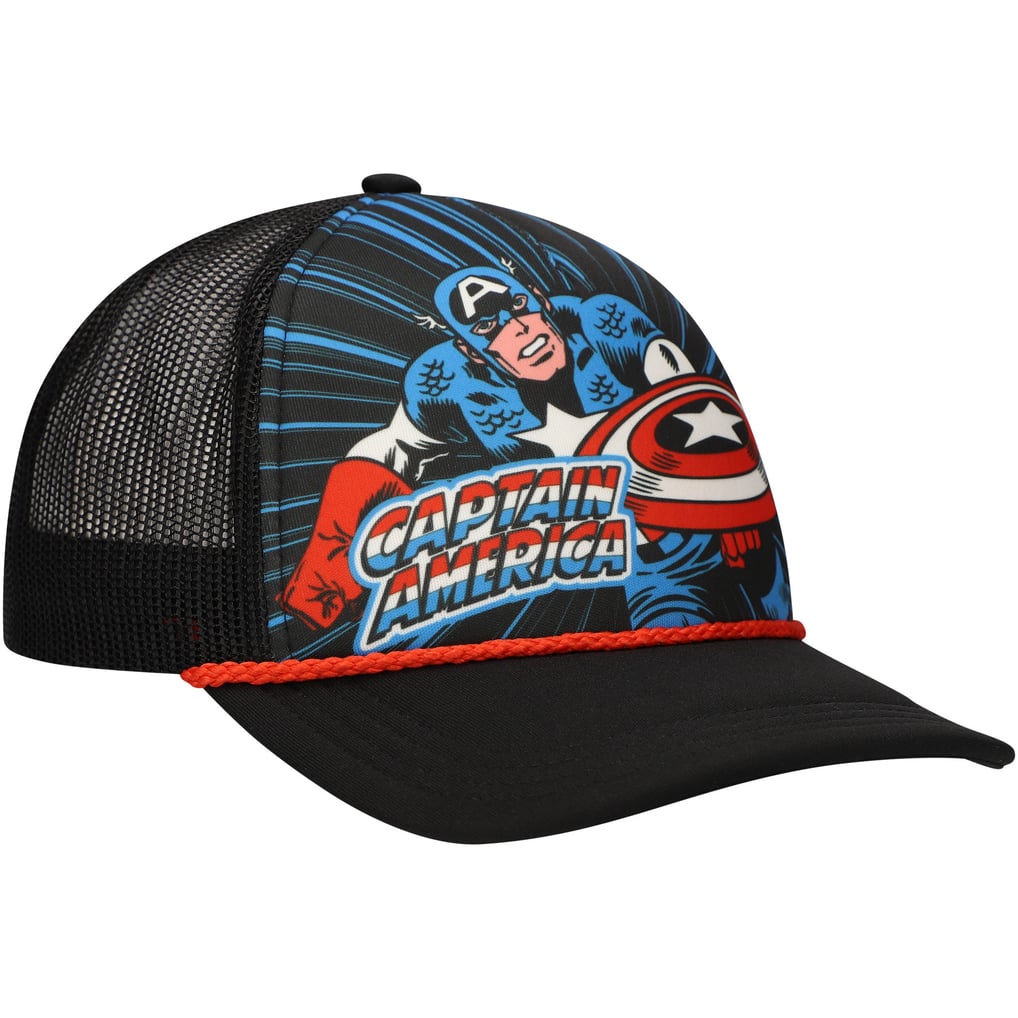 Captain America Youth Foam Trucker Adjustable Hat - Black
