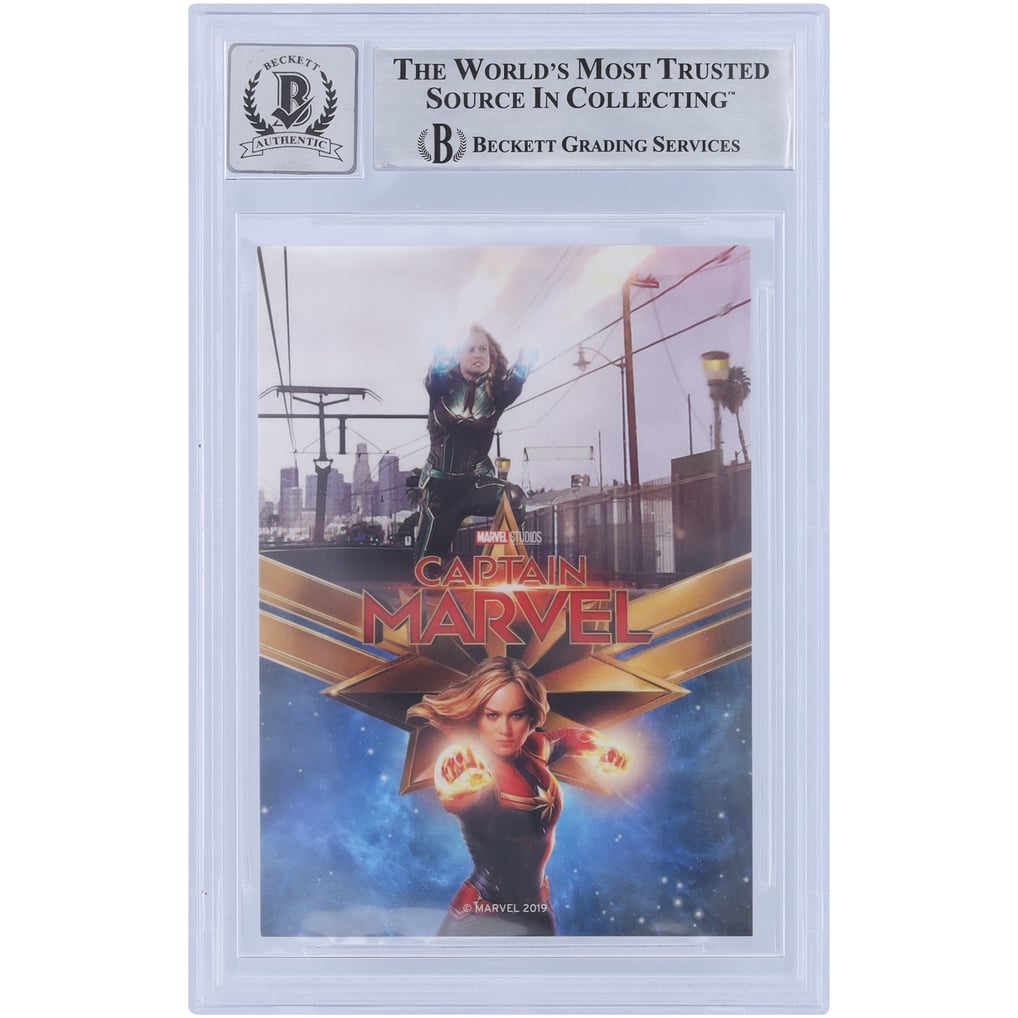 Brie Larson Captain Marvel Autographed 2019 Marvel Studios Promo #BL Beckett Fanatics Witnessed Authenticated 10 Card