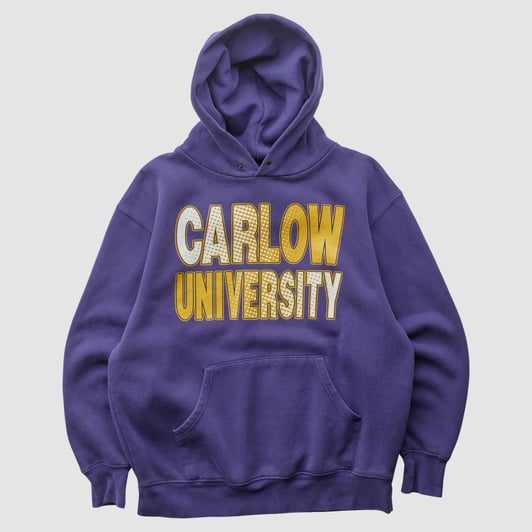 Carlow University Jansport 2000s Hooded Pullover Sweatshirt - Purple - M by Fanatics Real Vintage