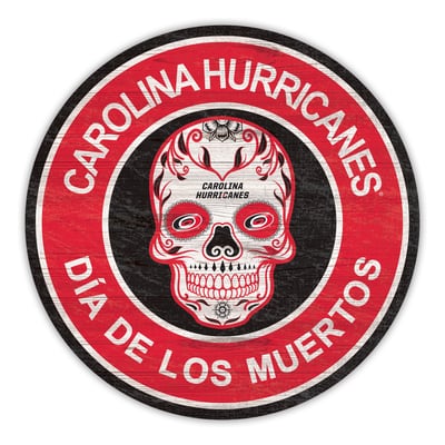 Carolina Hurricanes 12" Sugar Skull Circle Sign